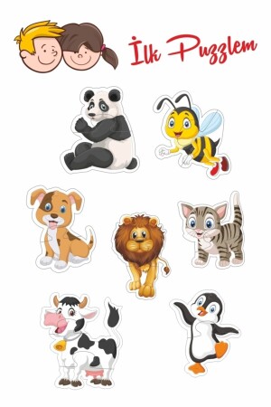 Baby Puzzle Cute Animals 2-3 Pieces - Baskı Atölyesi