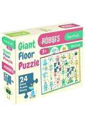 Baby Puzzle Dev Robotlar Puzzle | Jumbo Yer Puzzle | Robots 24 Parça - DoerKids