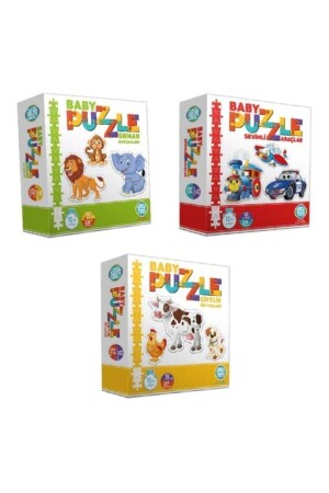 Baby Puzzle Farm Forest Cute Vehicles Set of 3 156 - Circle Toys