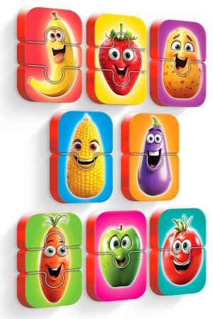 Baby Puzzle Without Magnet Fruits and Vegetables Stick When They Get Wet - Evakanca