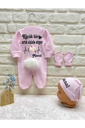Baby Rompers Set Fairy Tale Named Rabbit Rompers Pink Baby Girl Name Special Design 08708794565 - BY TUNA DESİGN