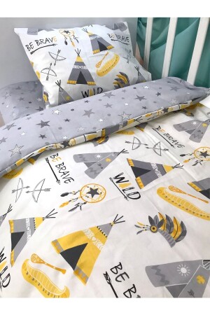 Baby-Spezial-Baumwoll-Kind-Einzelbettlaken, Steppdecke, Gelb, Campingzelt, Grau (mit Steppdecke) TYC00569357910 - Babynia