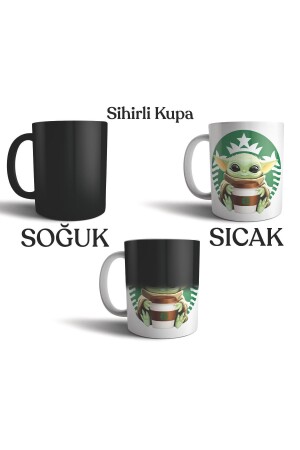 Baby Yoda Grogu Starbucks - Mandalorian Sihirli Kupa Bardak PIXKUPBYSH1 - Pixxa