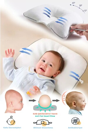 Babykissen Flachkopfkissen Babykopfkissen Verstellbares Kissen zur Vorbeugung des Flachkopfsyndroms - Urz Store