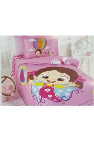 Bachelor's Duvet Cover Set with Elastic Single Bed Sheet Niloya Kelebek nlyklbkftd - Özdilek