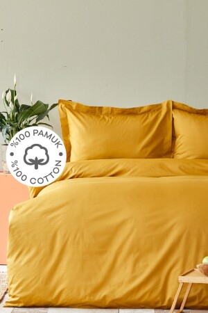 Back To Basic Mustard 100% Cotton Single Duvet Cover Set 200. 18. 01. 0059 - Karaca Home