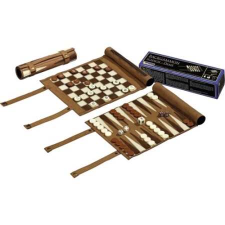Backgammon-, Dame- und Schachset Philos Roll 3-1 23,5 x 21 cm - Philos