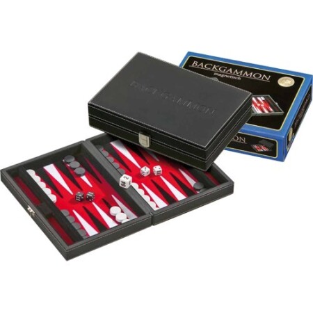 Backgammon Philos Tinos, red, magnetic 23x16.5cm - Philos