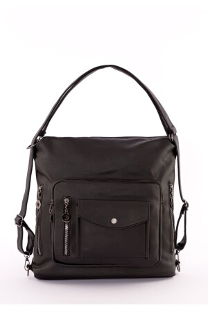 Backpack and Arm Bag Washed Artificial Leather Size 35cm35cm Black - Eliza