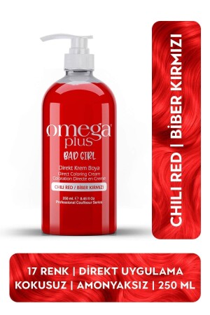 Bad Girl BİBER KIRMIZISI Amonyaksız Renkli Saç Boyası 250ML - Omega Plus