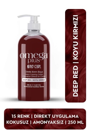 Bad Girl Koyu Kırmızı Amonyaksız Renkli Saç Boyası 250ml - Omega Plus