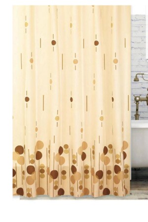 Badezimmer-Duschvorhang 6022 Doppelflügel Braun 2X120x200 BAPTRO6022KAHC - Zethome
