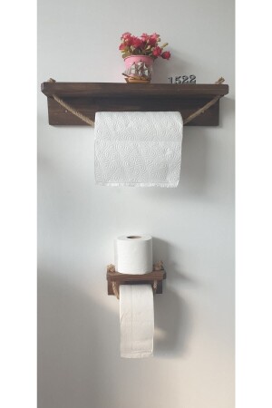 Badezimmer-Handtuchhalter und Papierhalter-Set aus massivem Holz 2lihavluvevc - meditroia