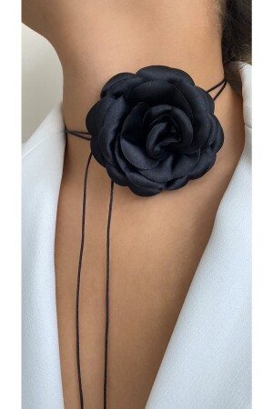 Bağcıklı Kumaş Çiçek Choker Kolye Gül Kolye - Âlâ Atelier
