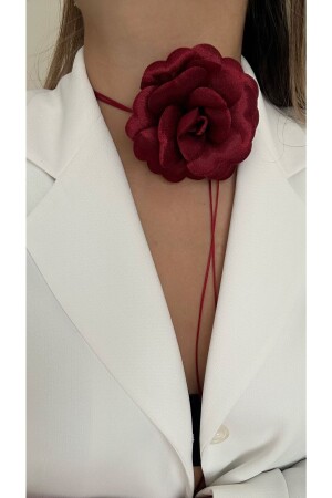Bağcıklı Kumaş Çiçek Choker Kolye Gül Kolye - Âlâ Atelier