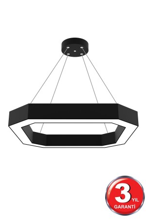 Bagel ( Siyah Kasa, Gün Işığı ) Ledli Modern Led Avize, Salon, Mutfak, Antre, Hol, Masa, Sarkıt Hegza Bagel Siyah 4000K - Hegza Lighting