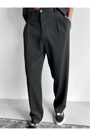 Baggy Fit Thick Fabric Trousers Black PNT. 0029 - ablukaonline