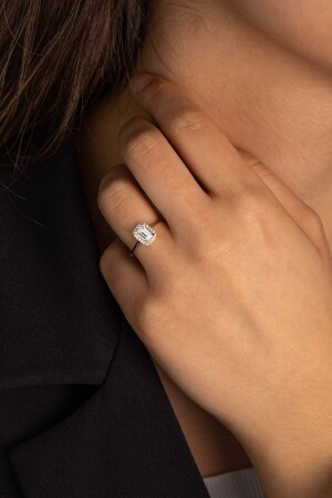 Baguette-Ring aus 14 Karat Gold - Yavuz Kuyumculuk
