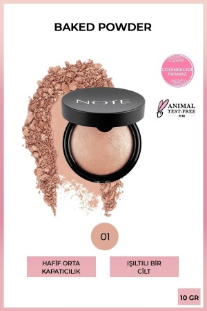 Baked Powder 01 Stardust Shimmering Finish Highlighter Powder Gesichtspuder - Note Cosmetics