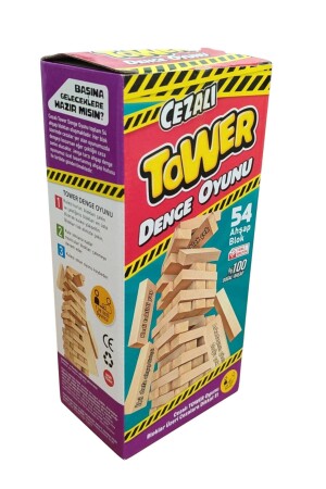 Balance Game Penalty Jenga - Penalty Tower - Wooden Large Size 54 Pieces - Elif İş Eğitim