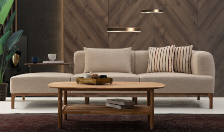 Balat Cream Sofa - with Coffee Table - Cadde Yıldız