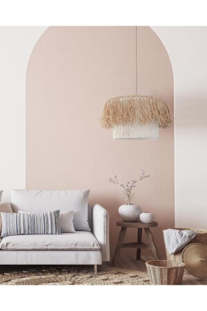 Balinese Style Macrame And Natural Raffia Fringed Bohemian Rustic Chandelier ny00001 - NYLife