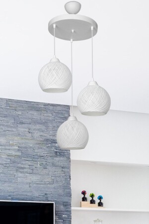 Ball Triple Circle Chandelier Off White MNG. 5140 - Gloria