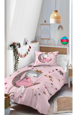 Ballerina Princess Fairy Girl Patterned Single Child Bedspread and Pillowcase - Balliev