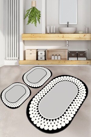 Balloch Djt 3 Lu Set Bathroom Rug Bath Mat 8683264327919 - Chilai Home