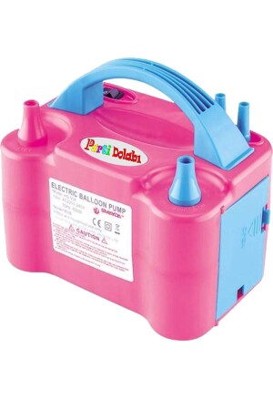 Ballonaufblasmaschine mit doppeltem Ausgang – elektrische Ballonpumpe 73005, rosa, blau - Parti Dolabı