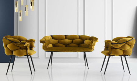 Balloon Green Tea Set Armchair V2 - Cadde Yıldız