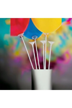 Balloon stick 50 pieces 23 April 29 October celebration balloon attachment apparatus - Yogi Parti