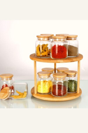 Bamboo 360 Rotating Spice Stand, Bamboo Rotating Stand Bamboo Stand 360 - NEWNOW