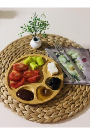 Bamboo 5 Compartment Breakfast, Snack, Fruit and Presentation Bowl DEN98 - Genel Markalar