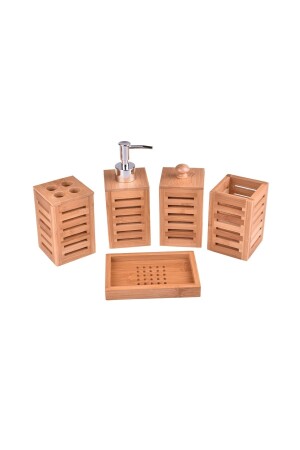 Bamboo Bathroom Set 5 Pieces BR1029D - Lorin