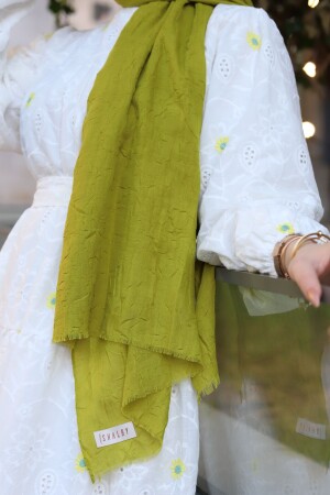 Bamboo Crash Shawl Hijab Oil Green - Shalby