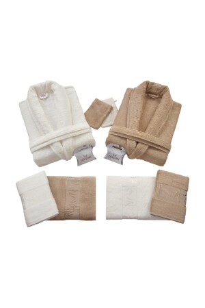 Bamboo Family Bathrobe Set (10 Pieces) Cream-brown Nrpk000550 NRPK000550 - Nurpak