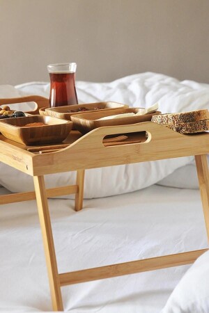 Bamboo Footed Presentation Breakfast Serving Tray 50x30cm At5030 72 - Cagla Homes