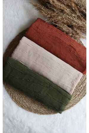 Bamboo Krash Shawl Set of 3 Army Green-brick-stone - Avzen
