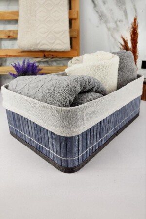 Bamboo Multi-Purpose Storage Box Organizer Large Size Organizer Gray 33x23x12 Cm - Cl-6005-2 C1-1-121 - Digithome