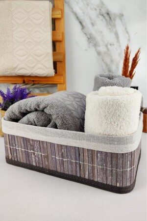 Bamboo Multi-Purpose Storage Box Organizer Medium Size Organizer Gray 29x19x10 Cm - Cl-6006-2 C1-1-121 - Digithome