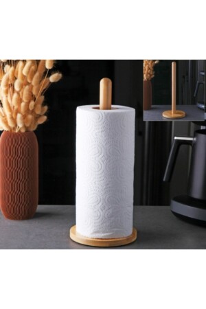 Bamboo Paper Towel Holder - Umut Züccaciye