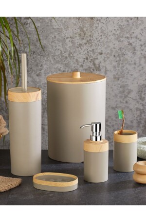 Bamboo Patterned Round 5-Piece Bathroom Set FT29008 - Flosoft