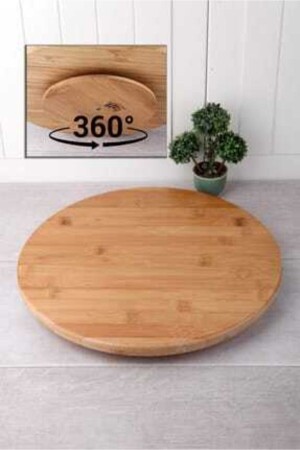 Bamboo Revolving Stand Pizza Service Presentation Plate 34 Cm BDS0034 - BALSA