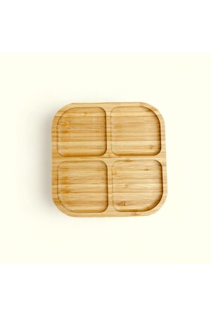 Bamboo Square 4-Compartment 20 cm Serving & Snack Plate - Elzey Home