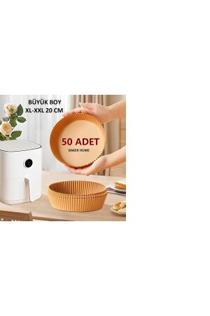 Bamboo Star Airfryer Pişirme Kağıdı, Airfryer Tüm Modellerle Uyumlu Büyük Boy 50 Adet-20 Cm (XL-XXL) BKR2050 - bamboo star