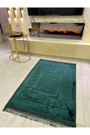 Bamboo Surface Woven Base Prayer Rug Thick Knee Pain-Free Soft Machine Washable Prayer Rug - Center Avm