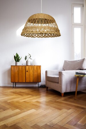 Bamboo, Wicker, Rattan Pendant Lamp Chandelier 35 Cm turah456dfre - Turkish Rattan
