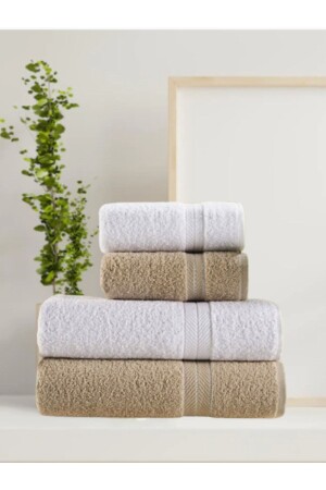 Bambu Family 4-teiliges Badetuch-Set 50x90 90x140 100 % Baumwolle 4-teilig Dunkelblau Blau20 - Genel Markalar