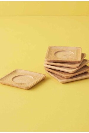 Bambu Lüx 6 Adet Kare Çay Tabağı 10,5cm BLSTBK02 - BALSA
